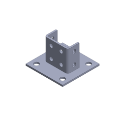 TOUGHStrut, 12-Hole Post Base Double Channel Fitting, 3 1/2 X 6 X 6, Galvanized TF158HPBSQ-T-ZN