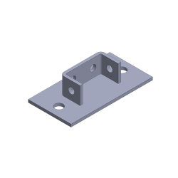 TOUGHStrut, 6-Hole Post Base Double Channel Fitting, 1 5/8 X 4 X 7 5/8, Galvanized TF158HPB-H-ZN