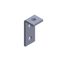 TOUGHStrut, 3-Hole 90° Angle Fitting End Connector Fitting, 1 7/8 X 1 5/8 X 3 7/8, Galvanized TF204AF-ZN