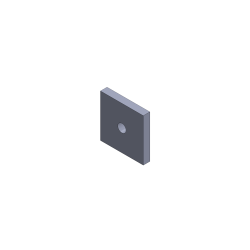 TOUGHStrut, 1-Hole Flat Plate Fitting, 1/4in Square Washer, Galvanized TF25WSQ-ZN