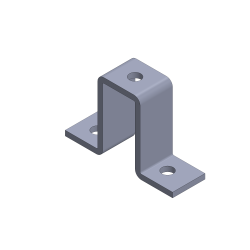 TOUGHStrut, 3-Hole U Fitting Support, 3 1/4 X 1 5/8 X 5 3/8, Galvanized TF402UF-ZN