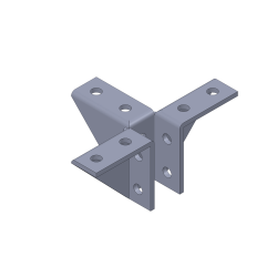 TOUGHStrut, 12-Hole Wing Fitting Gusseted Three Sided Fitting, 3 7/8 X 1 5/8 X 3 3/4, Galvanized TF505WF-ZN